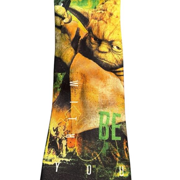 Star Wars Yoda Tie Men One Size Lightsaber Print Geek Chic Academic Preppy - Picture 1 of 7
